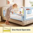 Kids Bed Rail Bedrail Baby Safety Guard Queen Size Adjustable Folding Child Toddler Cot Security Fence Barrier Fall Protection 200x100cm Smurfs