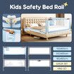 3Pcs Kids Bed Rail Bedrail King Side Guard Safety Barrier Toddler Child Cot Fence Adjustable Baby Protector Breathable Mesh Double Lock Smurfs