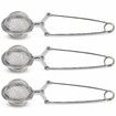 3 Pcs Snap Ball Tea Strainer Stainless Steel with Handle for Loose Leaf Tea Fine Mesh Tea Balls Filter Infusers