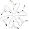 6 Sides Bed Sheet Clips Fasteners Adjustable Elastic Sheet Straps Holder for 1.5-2.5m Size Bed Sheet (White)