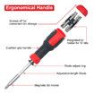 Multi Screwdriver 13-in-1 Screw Driver Adjustable Screwdriver Set Multitool All in One with Torx Security,Flat Head,Phillips,Hex,Square and 1/4 Nut Driver (Red)