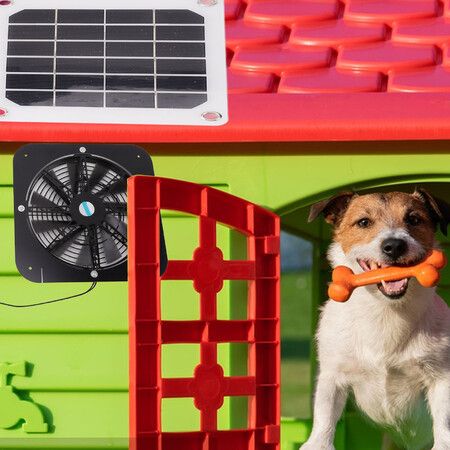 Outdoor Portable Solar Panel Extractor Mini Ventilation Fan Waterproof Kit Indoor Exhaust Tool for Factories Chicken Dog House