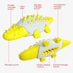 Rocodile Shape Dog Toy Leaking Food Ball Molar Tooth Cleaning Stick Dog Toothbrush Dog Toy   (Yellow)