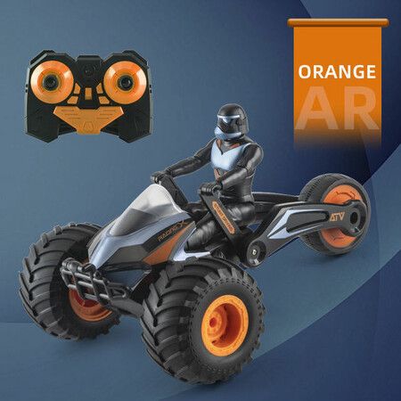 Motorcycle Remote Control Toy for Boys Remote Control Two Shapes 360° Stunt Rotation Sound Lighting STAR CAVALRY Kids Toys Gift (Orange Red,1 Pack)