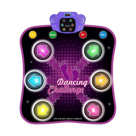Dance Mat, Electronic Music Dance Pad with LED Lights and Wireless Bluetooth for Girl 4-12 Years Old