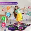 Dance Mat Toys for 3-12 Year Old Kids, Electronic Dance Pad with Light-up 6-Button and Wireless Bluetooth