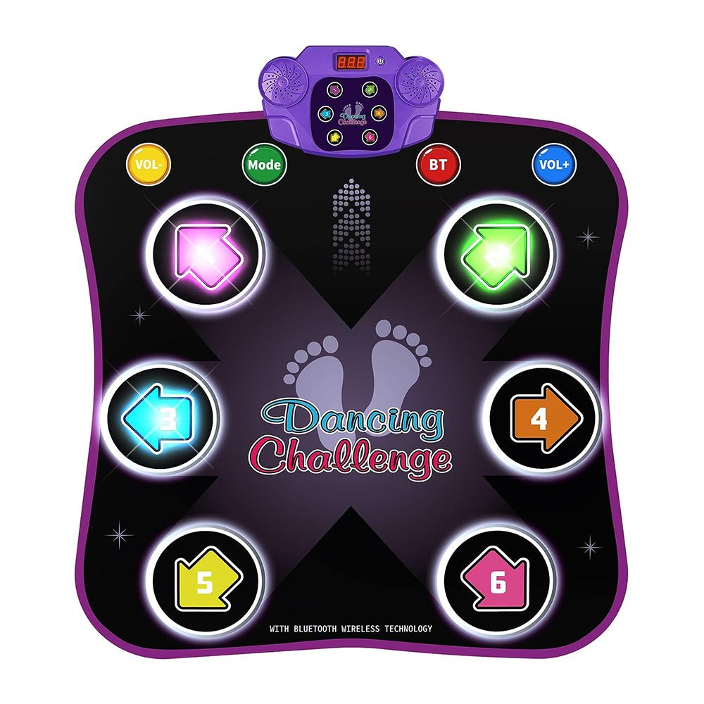 Dance Mat Toys for 3-12 Year Old Kids, Electronic Dance Pad with Light-up 6-Button and Wireless Bluetooth