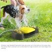 Dog Sprinkler Toy, Outdoor Dog Drinking Water Fountain Step on Pet Watering Dispenser Dog Bath Interactive-Yellow