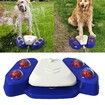 Dog Sprinkler Toy, Outdoor Dog Drinking Water Fountain Step on Pet Watering Dispenser Dog Bath Interactive-Blue