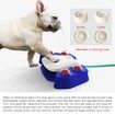 Dog Sprinkler Toy, Outdoor Dog Drinking Water Fountain Step on Pet Watering Dispenser Dog Bath Interactive-Blue