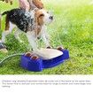 Dog Sprinkler Toy, Outdoor Dog Drinking Water Fountain Step on Pet Watering Dispenser Dog Bath Interactive-Blue