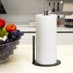 Paper Towel Holder Countertop,Black Kitchen Paper Towel Holder Stand for Kitchen and Bathroom Organization,Stainless Steel Paper Towel Holders for Standard and Large Rolls (Matte Black)