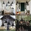 12pcs Halloween Black Witch Hats Costume Accessory Decorations,Thickened Hanging Wizard Hats Bulk with Hanging Rope,Floating Front Porch Yard Indoor Outdoor Hocus Pocus Decor Party Supplies