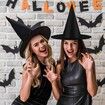 12pcs Halloween Black Witch Hats Costume Accessory Decorations,Thickened Hanging Wizard Hats Bulk with Hanging Rope,Floating Front Porch Yard Indoor Outdoor Hocus Pocus Decor Party Supplies