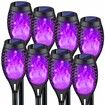 Outdoor Halloween Decorations,8Pack Halloween Solar Lights with Purple Flame for Halloween Decor,Waterproof Halloween Lights Outdoor,Solar Pathway Lights for Outside Halloween Yard Decorations Lawn (Purple Light)