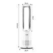 3 In 1 Bladeless Fan Heater Electric Tower Cool Air Hot HEPA Filter Purifier Remote Touch 9H Timer 80 Degree Oscillating LED Office Bedroom Floor Standing