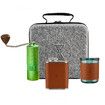 4-Piece Portable Pour-over DIY Manual Portable Coffee Maker Set with Hand Grinder for Travel-Green