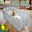Dog Playpen Crate Pet Pen Cat Enclosure Indoor Outdoor Puppy Exercise Cage Safety Play Fence Gate Whelping Box Kennel Portable 155x78x60cm