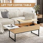 Lift Top Coffee Table Tea Dining Living Room Center Sofa Side with Storage Rising Up Furniture Desk Large Rectangle Modern Wood