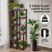 6 Tier Plant Pots Stand Corner Potted Flower Shelf Unit Holder Bookshelf Garden Indoor Outdoor Tiered Display Storage Shelves Rack