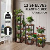 Plant Flower Pots Stand 12 Shelves Corner Shelf Potted Holder Bookshelf Indoor Outdoor Garden Tiered Display Unit Storage Rack