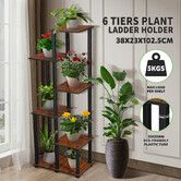 6 Tier Plant Pots Stand Flower Corner Shelf Bookshelf Holder Potted Shelves Outdoor Indoor Garden Tiered Display Unit Storage Rack