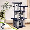 133cm Cat Tower Tree House Scratching Post Bed Sisal Scratcher Stand Cave Condo Furniture Climbing Play Gym Hammock Platforms