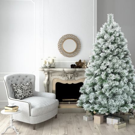 1.8 M Pine Needle Artificial Christmas Tree with 586 Branch Tips and a Metal Stand for Decorations