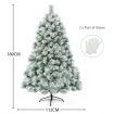 1.8 M Pine Needle Artificial Christmas Tree with 586 Branch Tips and a Metal Stand for Decorations