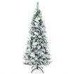 1.5/1.8M Pre-Lit Snow-Flocked Artificial Christmas Tree with 339/471 Tips and 180/250 LED Lights for Decorations