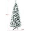 1.5/1.8M Pre-Lit Snow-Flocked Artificial Christmas Tree with 339/471 Tips and 180/250 LED Lights for Decorations