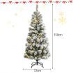 1.5/1.8M Pre-lit Artificial Christmas Tree with 9 Lighting Modes and 140/200 Color Changing LED Lights for Decorations