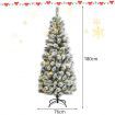 1.5/1.8M Pre-lit Artificial Christmas Tree with 9 Lighting Modes and 140/200 Color Changing LED Lights for Decorations