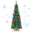 1.98 M Artificial Pencil Christmas Tree with LED Lights for Home & Shop