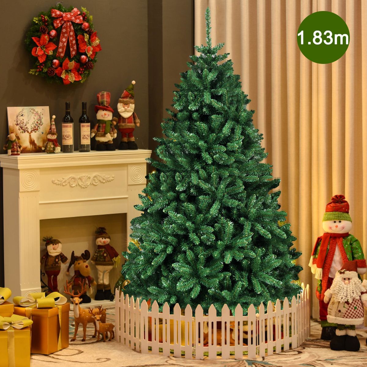 1.83m Christmas Tree with 1355 Tips & Foldable Metal Stand