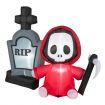 150CM Halloween Blow Up Grim Reaper Ghost & Tombstone for Party & Lawn