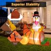 180 CM Thanksgiving Inflatable Turkey on Cornucopia for Family