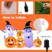 170CM Long Halloween Inflatable 4 Pumpkins & 2 Ghosts Combo for Decoration