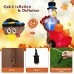 180 CM Thanksgiving Inflatable Turkey Pushing Pumpkin Cart for Lawn