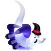 180 CM Inflatable White Ghost with Sharp Claws for Halloween Decoration