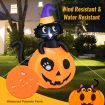 150CM Halloween Inflatable Black Cat Sitting in Pumpkin for Yard & Garden