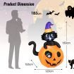 150CM Halloween Inflatable Black Cat Sitting in Pumpkin for Yard & Garden