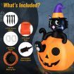 150CM Halloween Inflatable Black Cat Sitting in Pumpkin for Yard & Garden