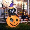 150CM Halloween Inflatable Black Cat Sitting in Pumpkin for Yard & Garden