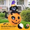 150CM Halloween Inflatable Black Cat Sitting in Pumpkin for Yard & Garden