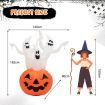 182CM Halloween Blow Up Pumpkin and Ghost Combo with Built-in LED & Blower