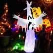 244CM Giant Halloween Inflatable Ghost with LED Lights & Rotating Lamp