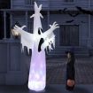 244CM Giant Halloween Inflatable Ghost with LED Lights & Rotating Lamp