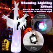 244CM Giant Halloween Inflatable Ghost with LED Lights & Rotating Lamp