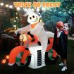 155CM Tall Halloween Inflatable Ghost Riding on Motor Bike